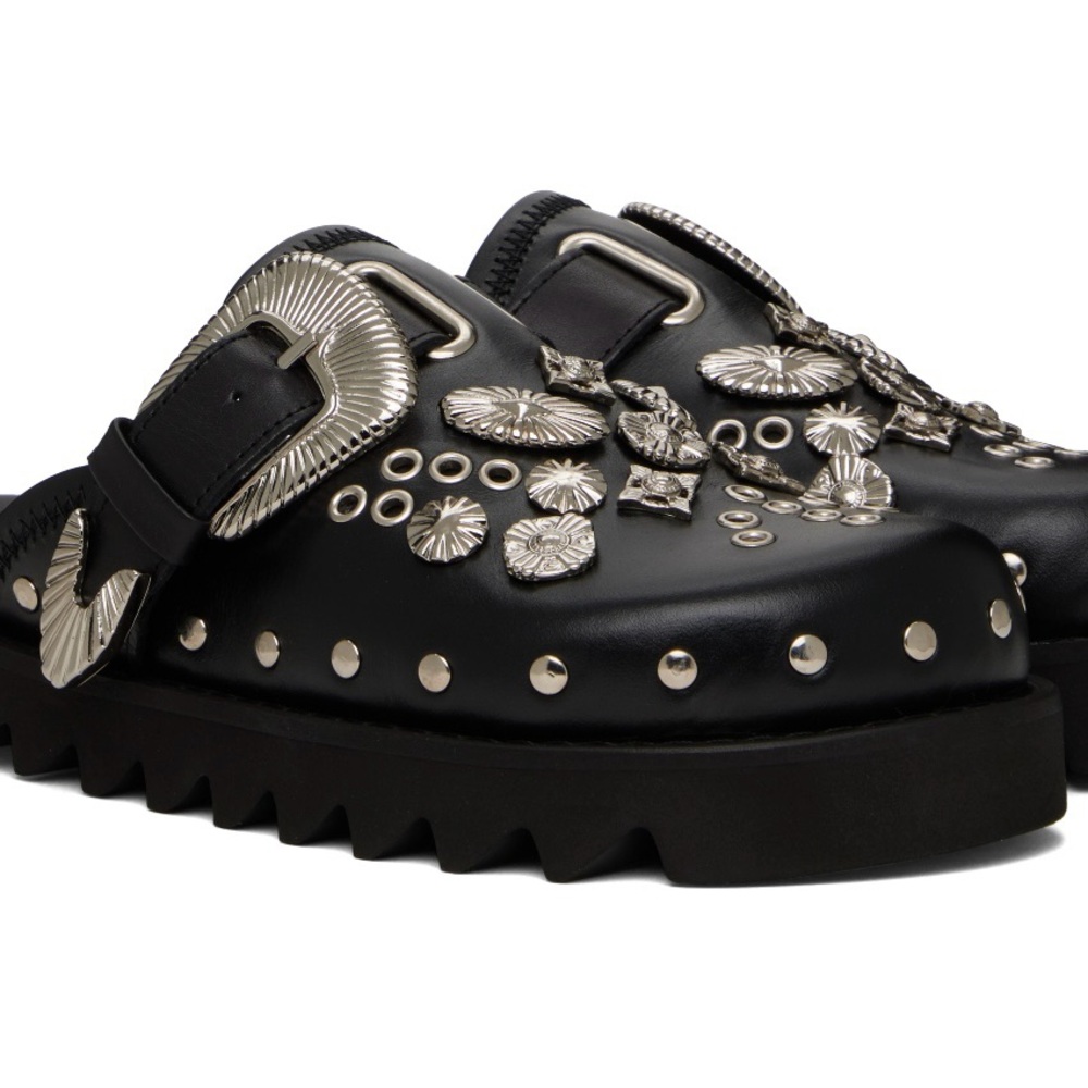 TOGA Pulla Black Silver Studded Mules